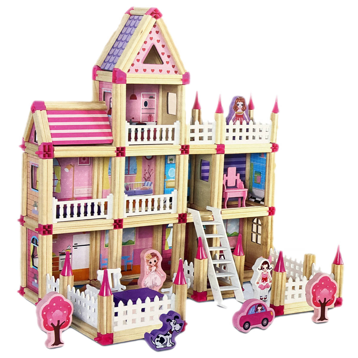 Assembling Princess Wooden House For A GIRL CONSTRUCTION BLOCKS TOY 298pcs