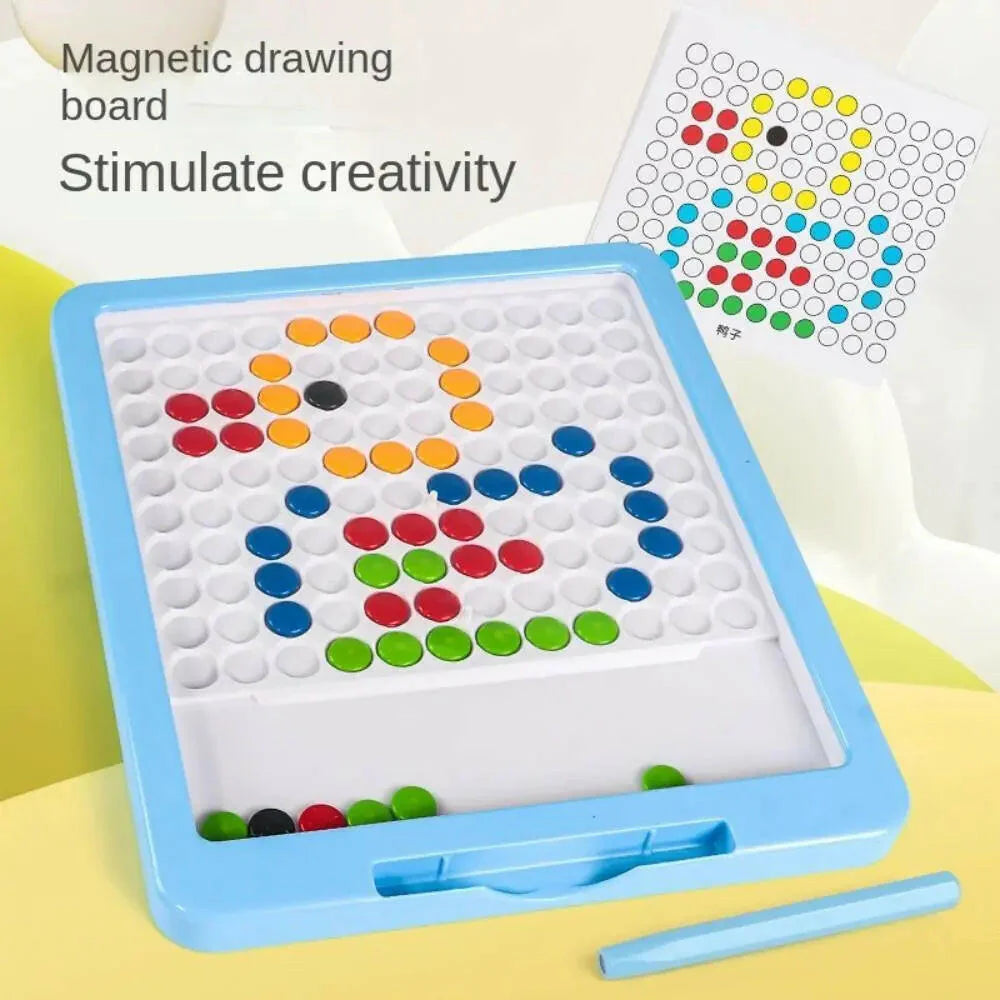 Educational puzzle toy-doodle board with magnetic beads
