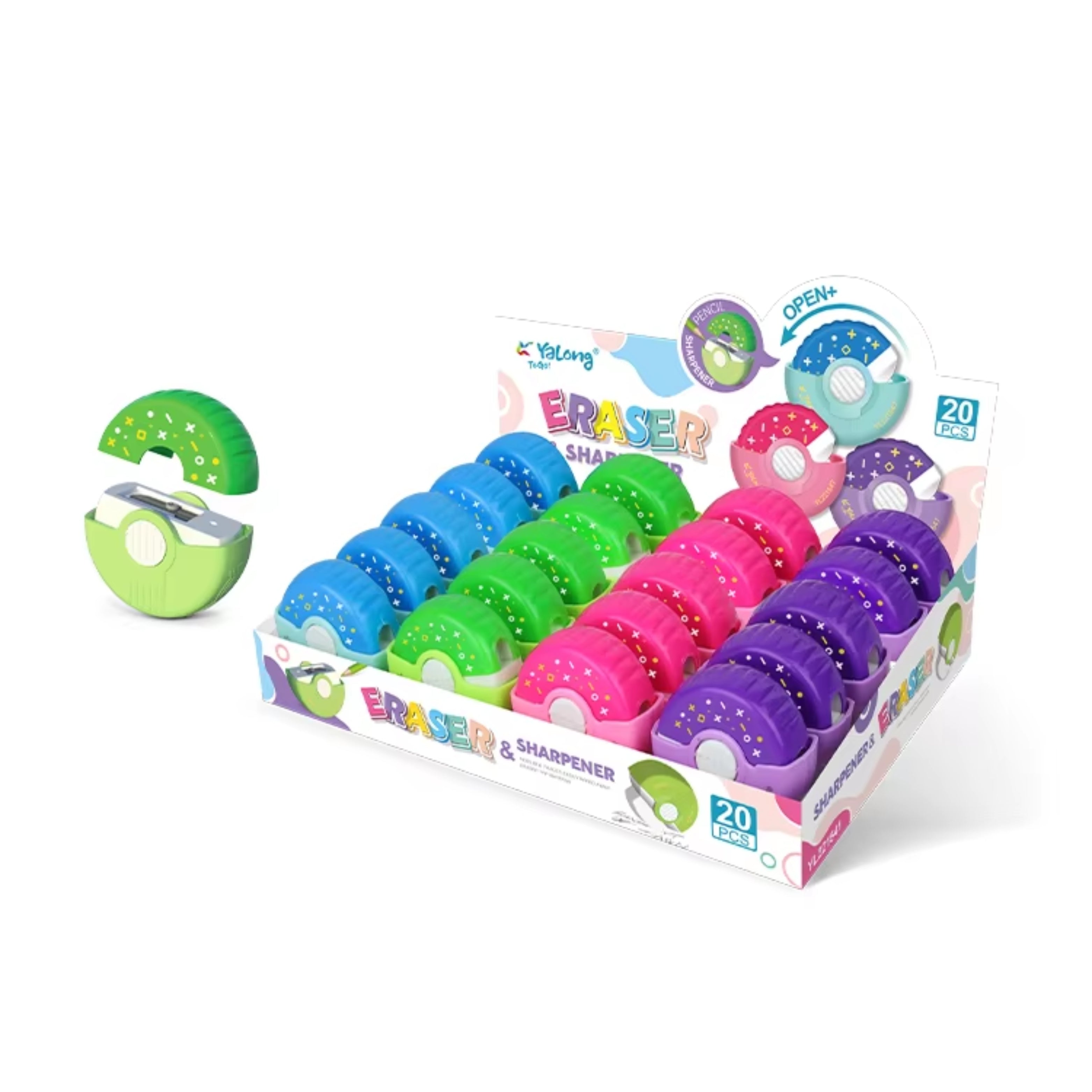 Eraser + Sharpner Fancy # YL221547