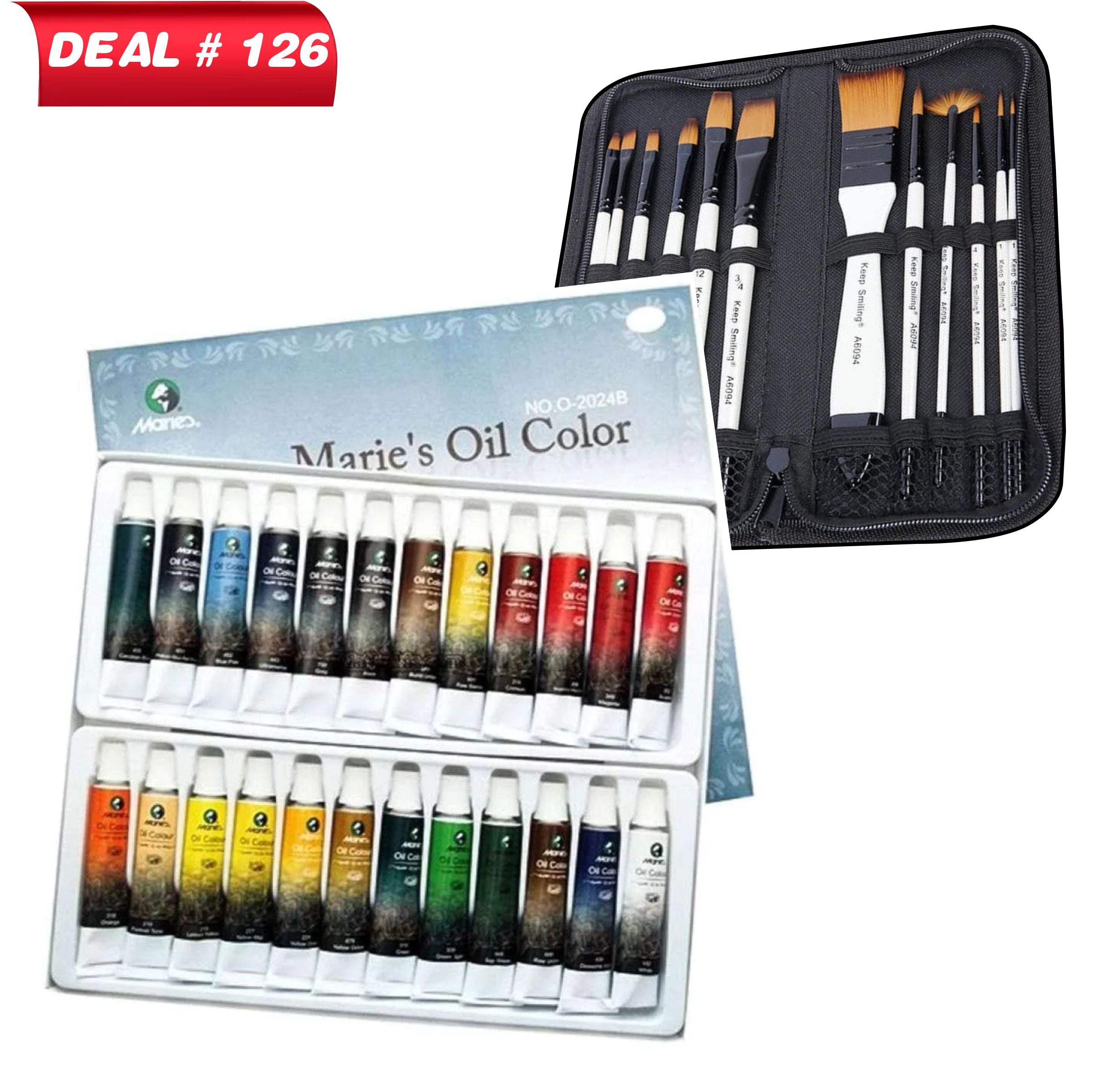 Oil Paints & Brush Kit For Professional Artist's, Deal No.126