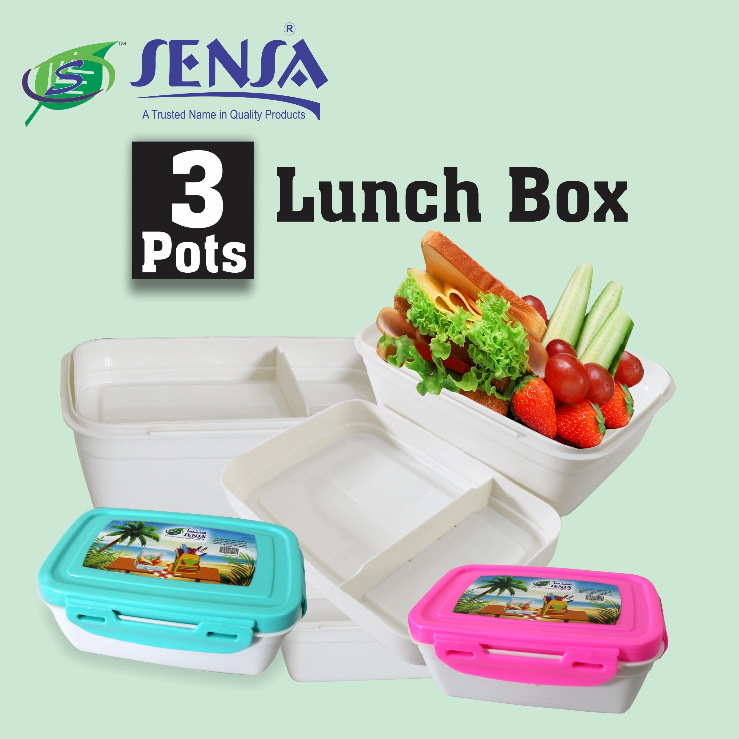 Sensa Plastic Lunch Box 3 Pots