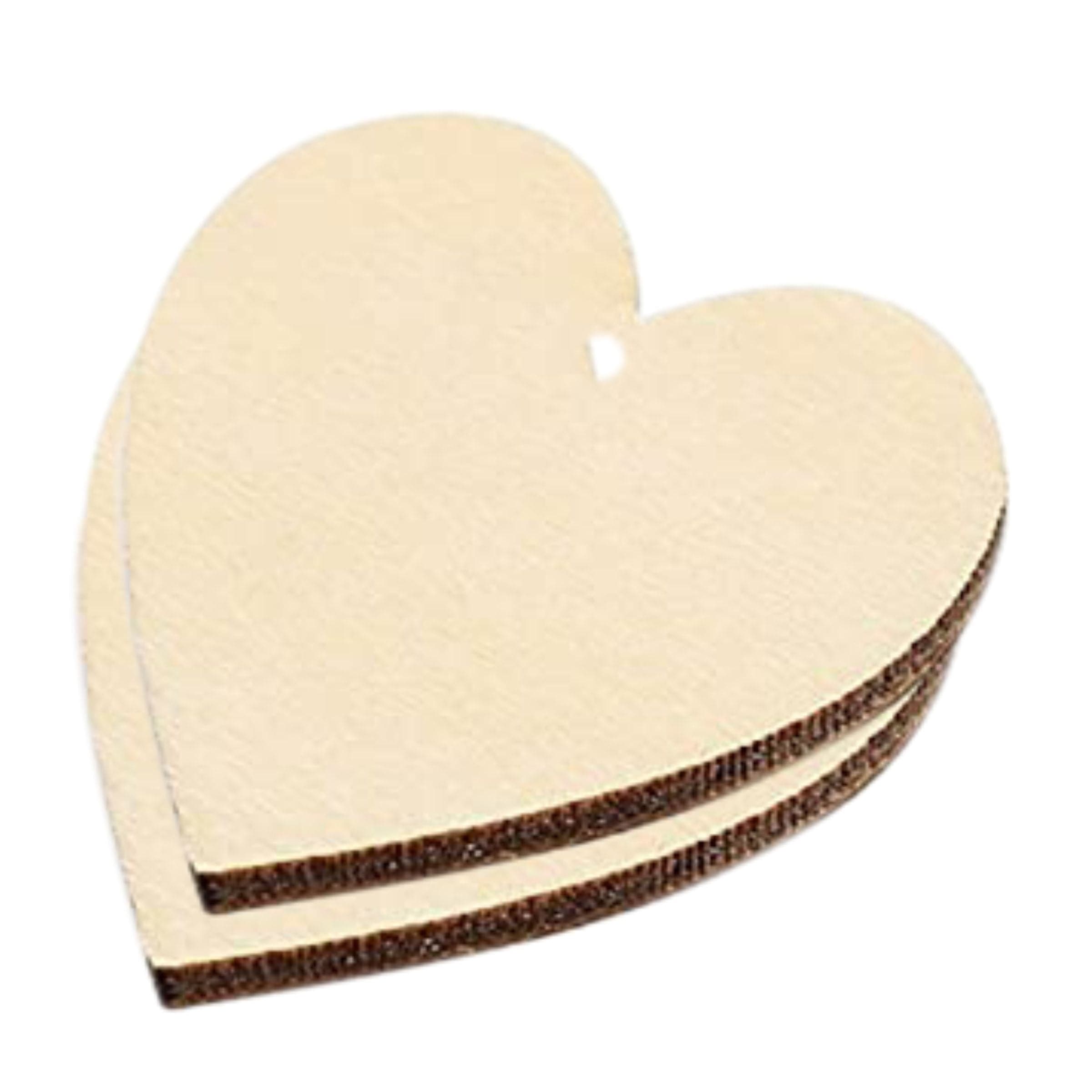 Wooden Slice Heart Shape 3.5 Inch (5 Pcs)