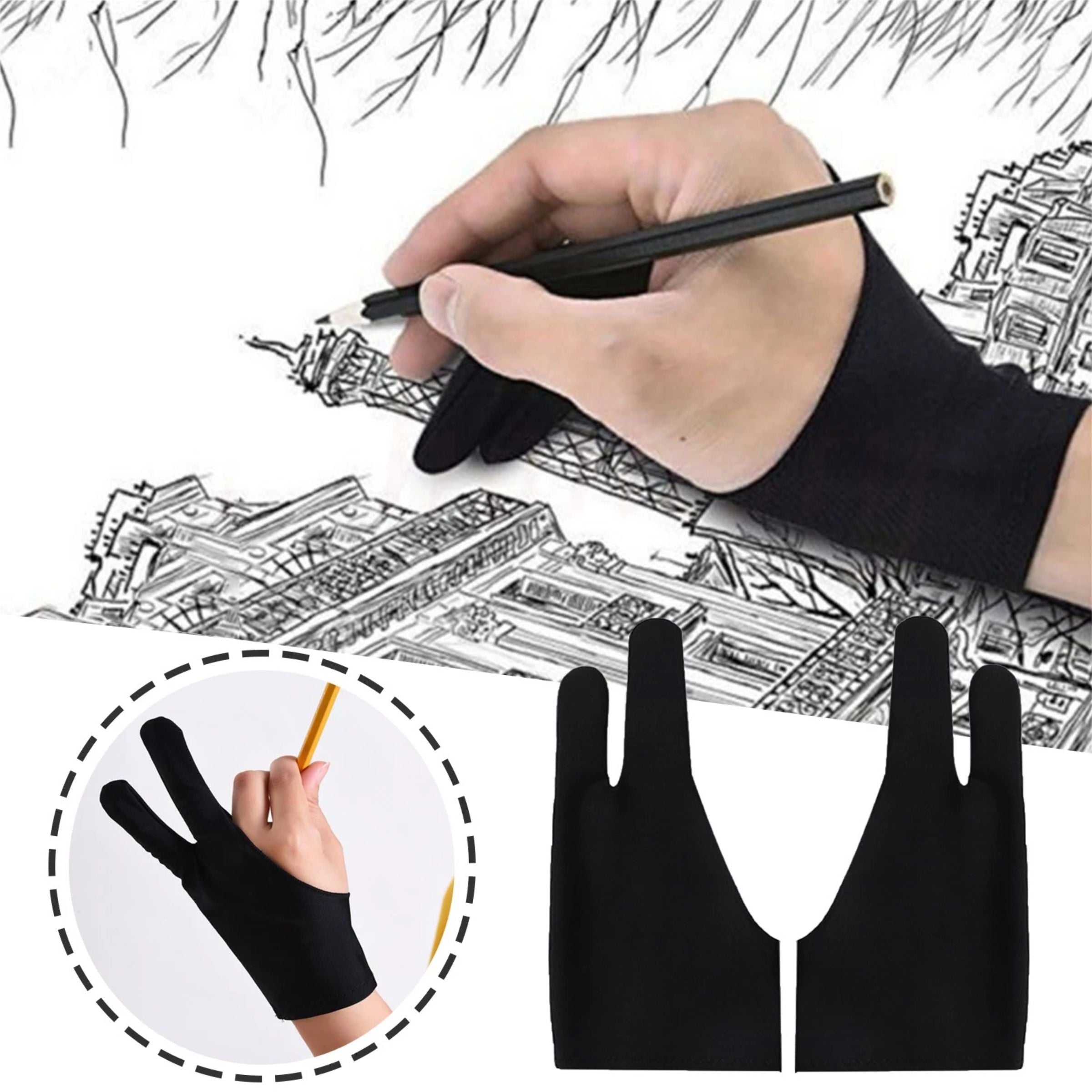 Keep Smiling Artist Drawing Glove