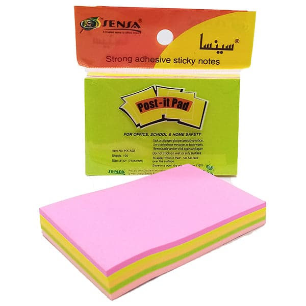 Multi Color Sensa Sticky Notes 100 Sheets