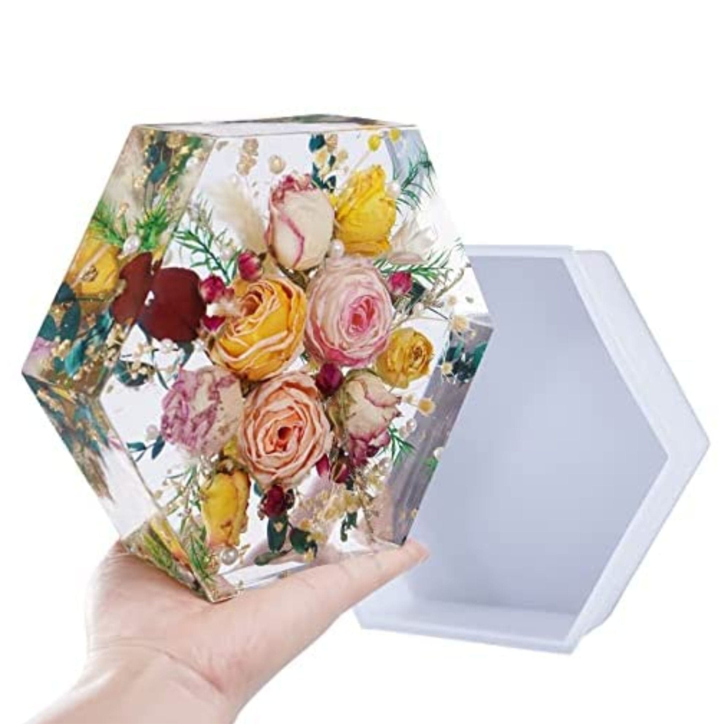 Resin Hexagon Silicone Casting Mold (1 Pcs)