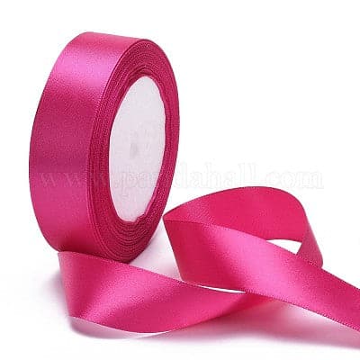 Pink Ribbon Roll 1 Inch For Craft Gift Ribbon ( 1Pcs )