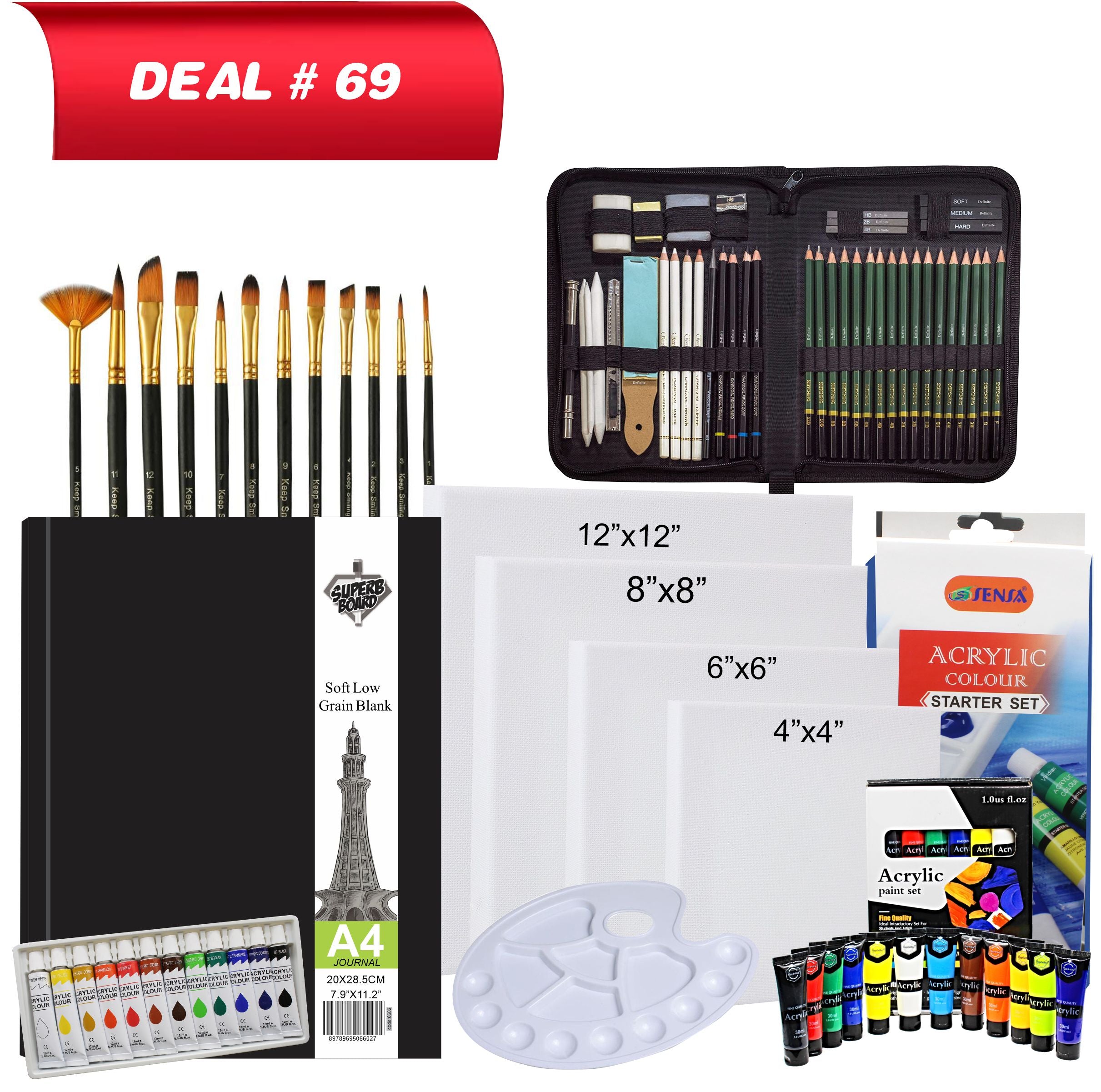 Professional Acrylic & Sketching Kit For Artist's. Deal No.69
