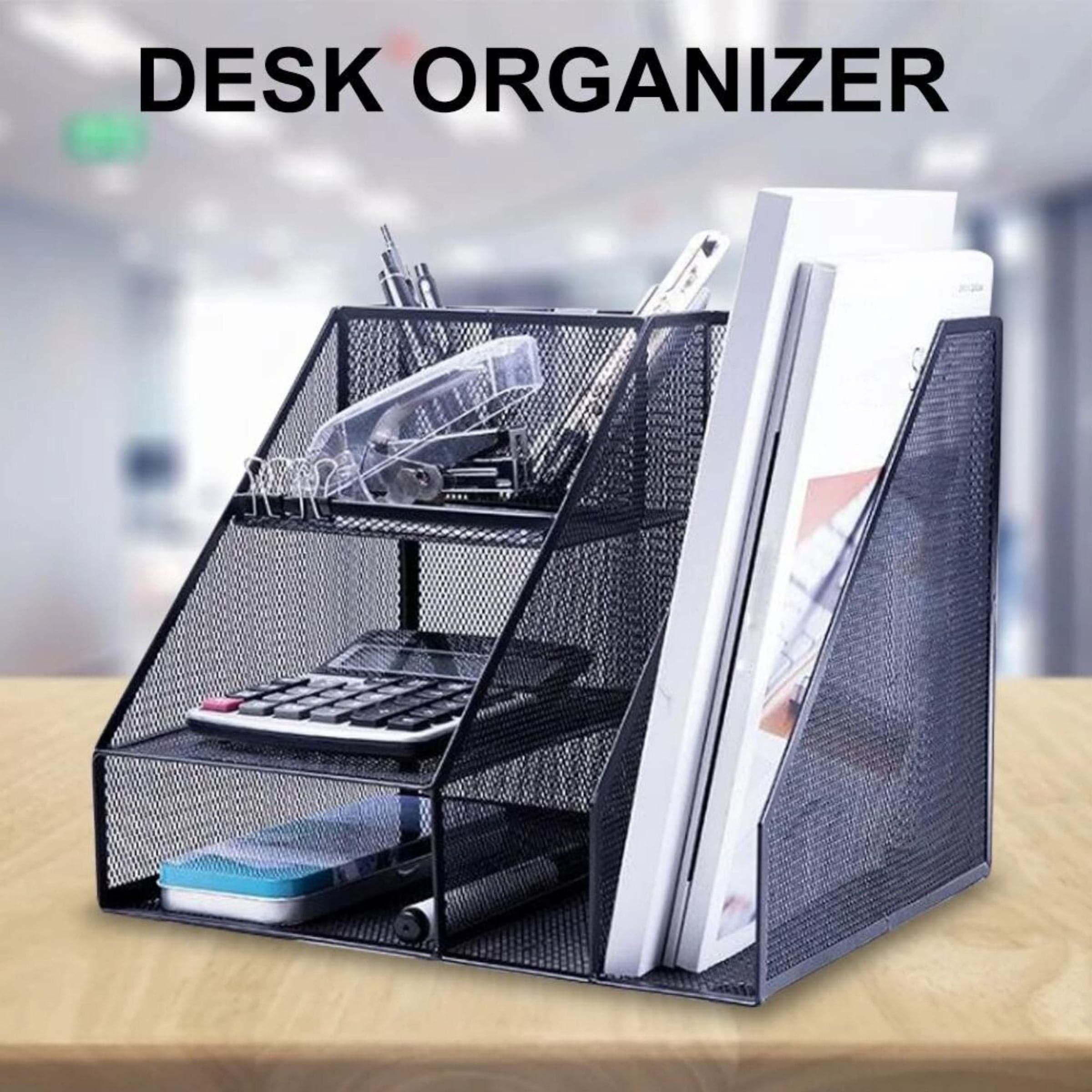 Metal Desk Cabinet File Rack Organizer