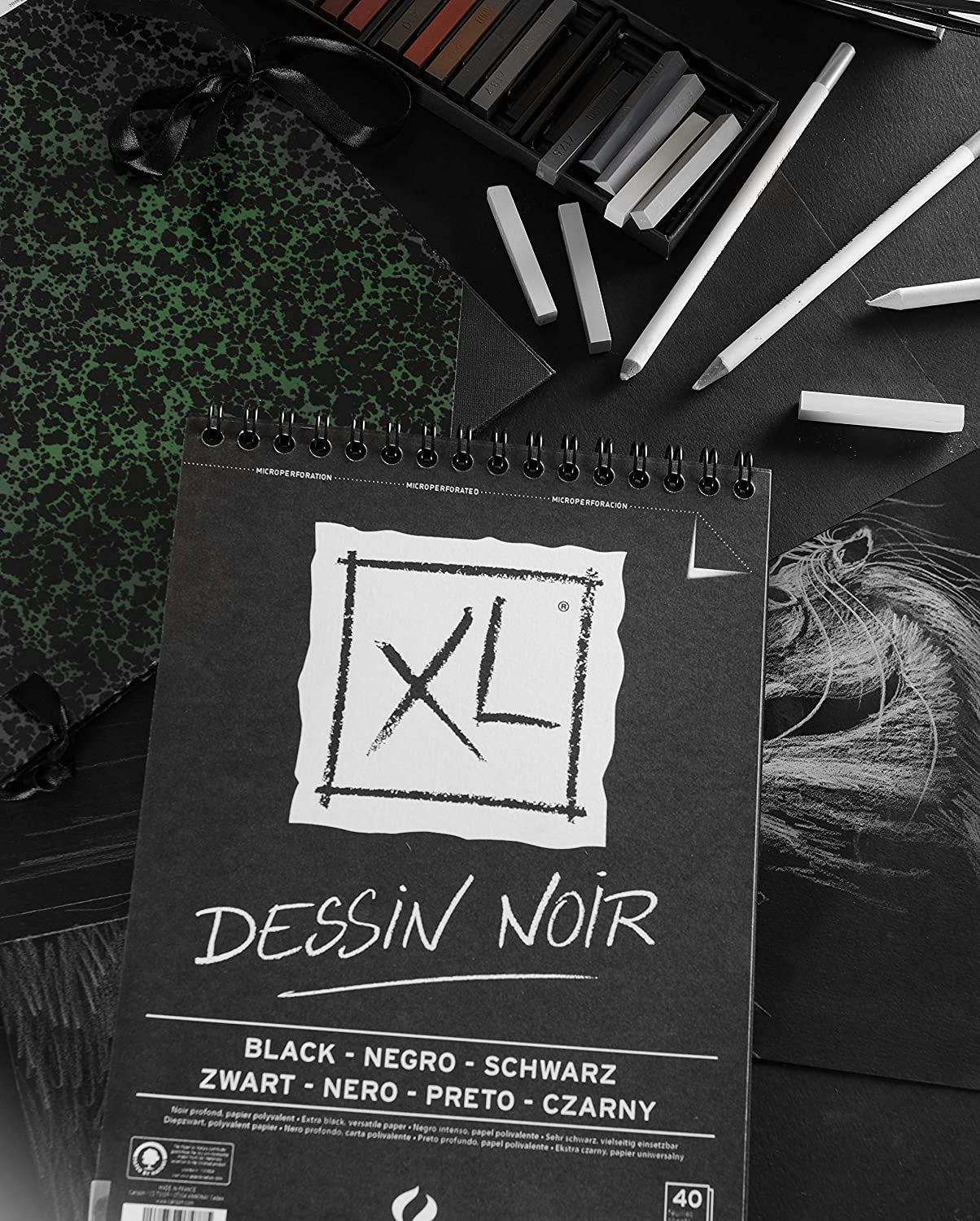 Canson XL Dessin Noir Black Paper Sketch Pad