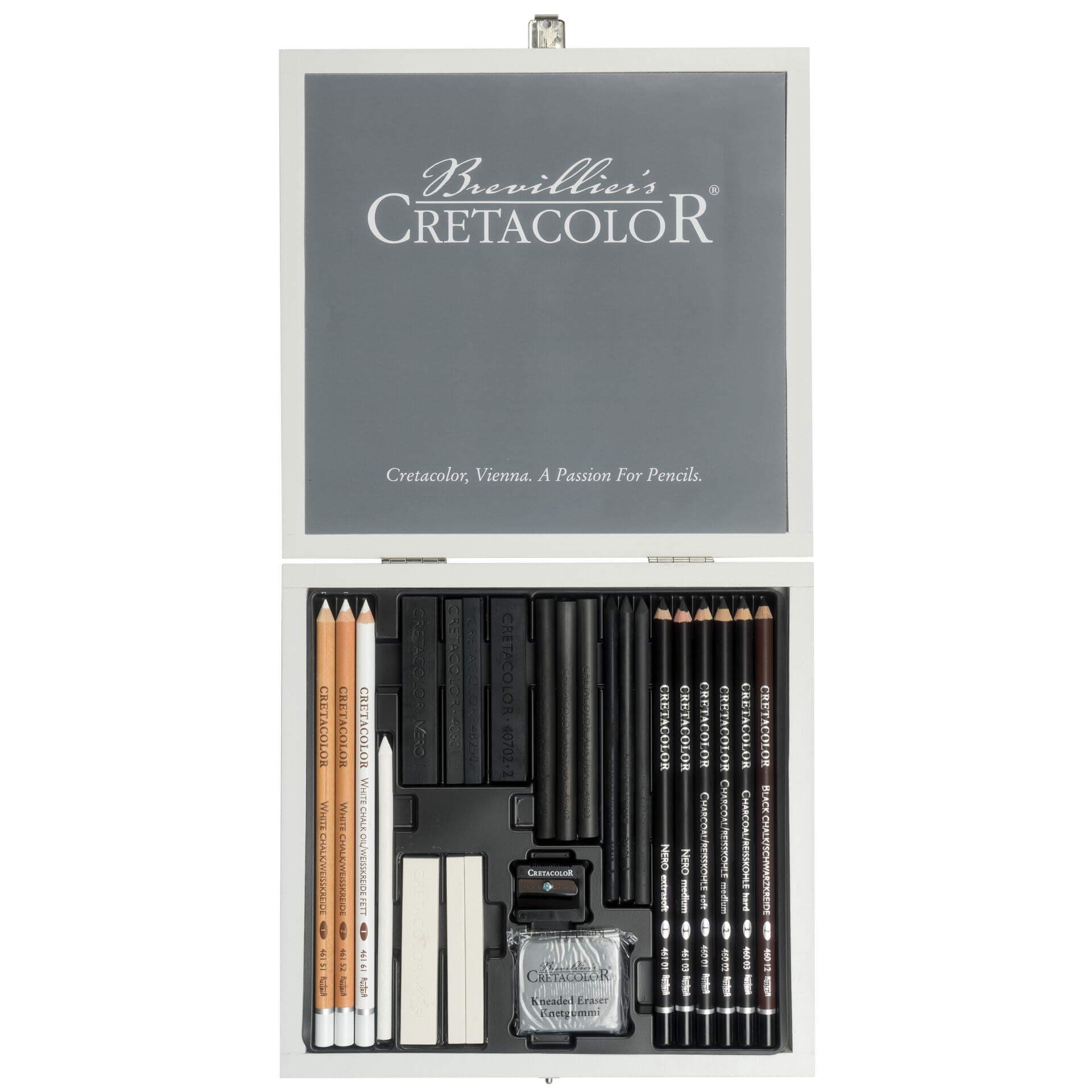 Cretacolor Black & White Charcoal Drawing Set of 25