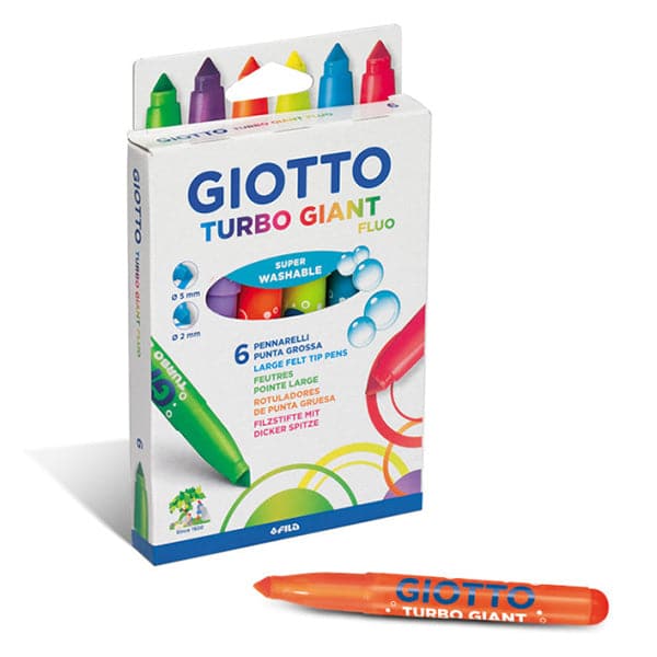 FILA Giotto Turbo Giant Fluorescent Marker 6 pcs set.
