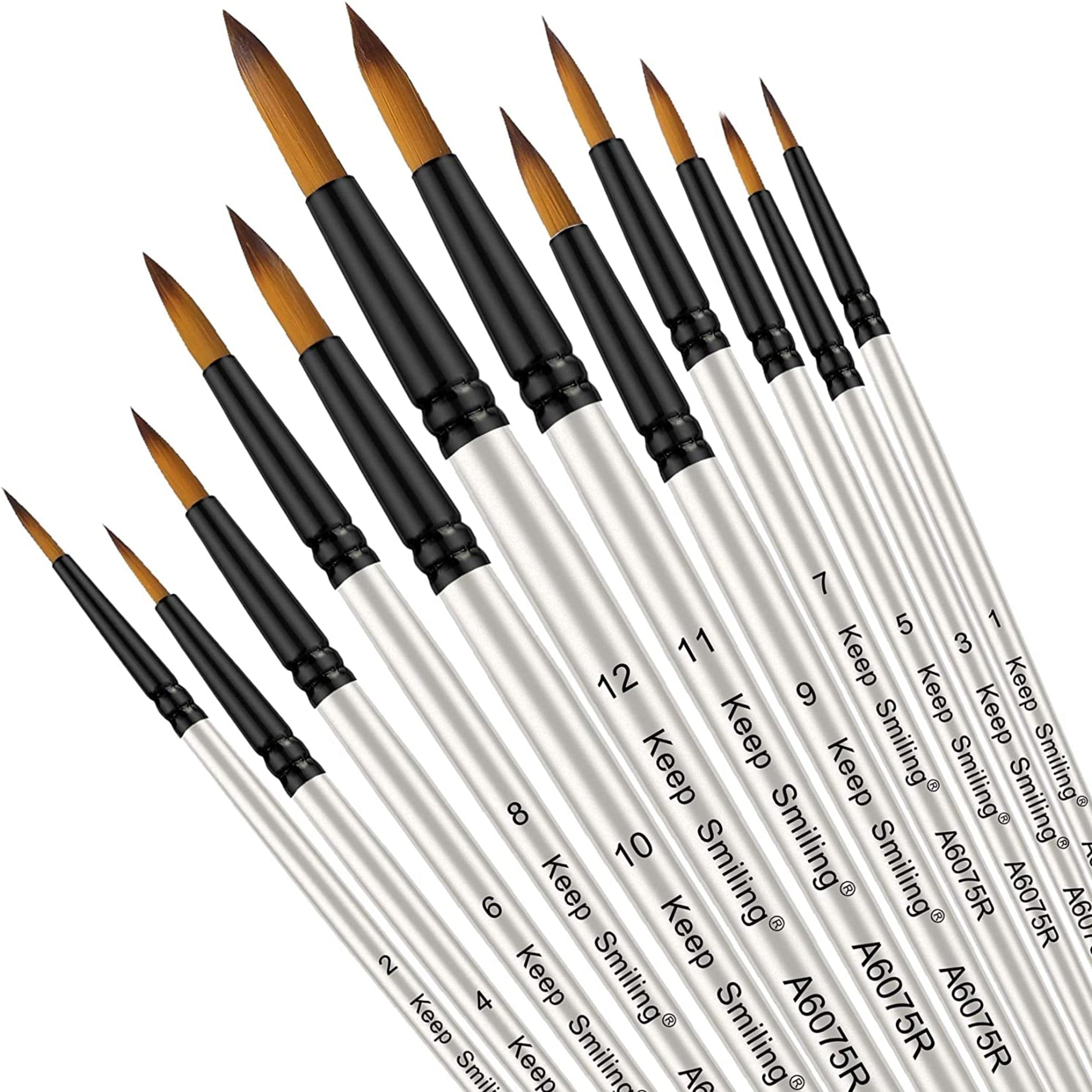 Keep Smiling Professional Round Tip Paint Brush Pack of 12