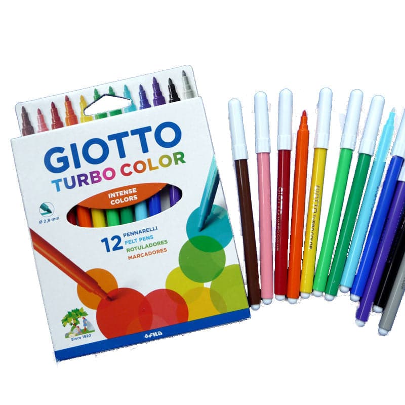 Giotto Turbo Color Felt Tip Pens Party Set x 12