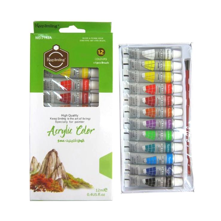 Keep Smiling Acrylic Paints Pack of 12