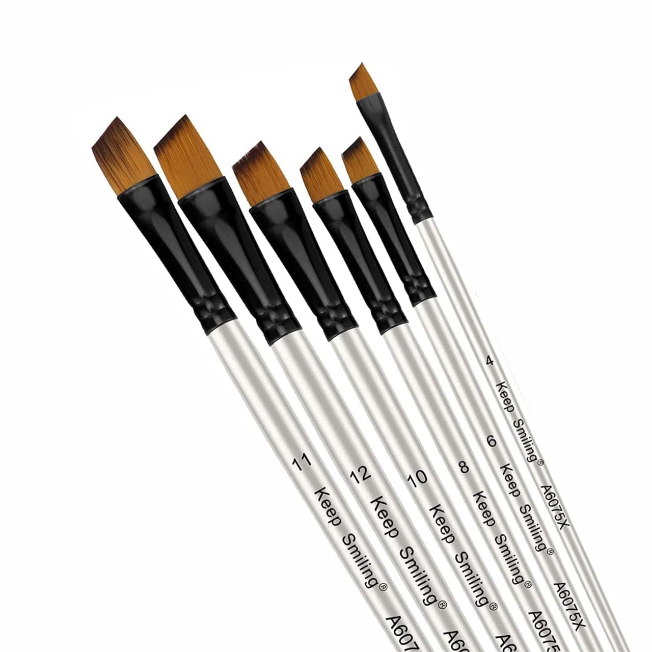 Keep Smiling Chisel Tip Paint Brush Pack of 6