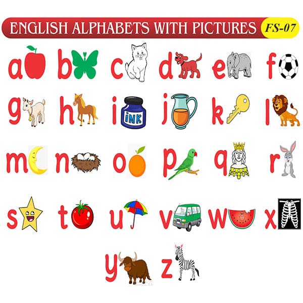 English Alphabets With Pictures Fs-07 Coloured