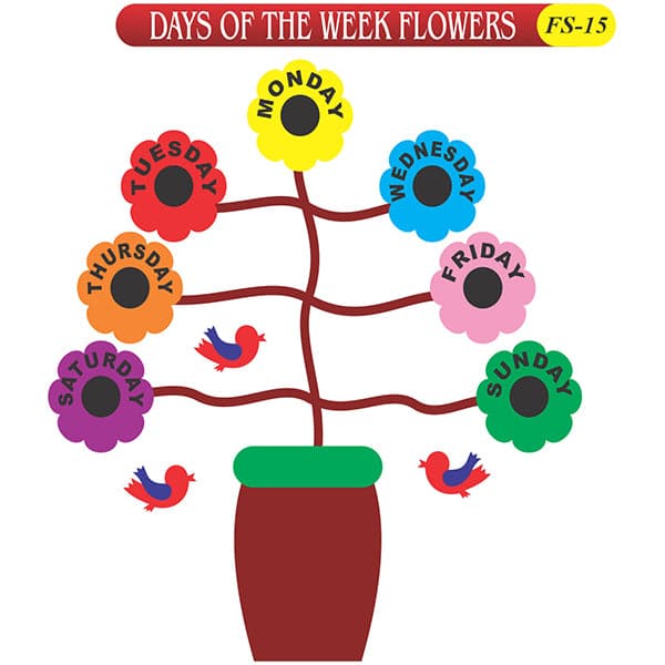 Days Of The Week Flowers Fs-15 Coloured