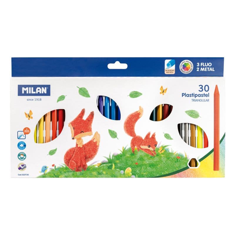 Milan Plasti Pastel Triangular Pencil Crayons Set