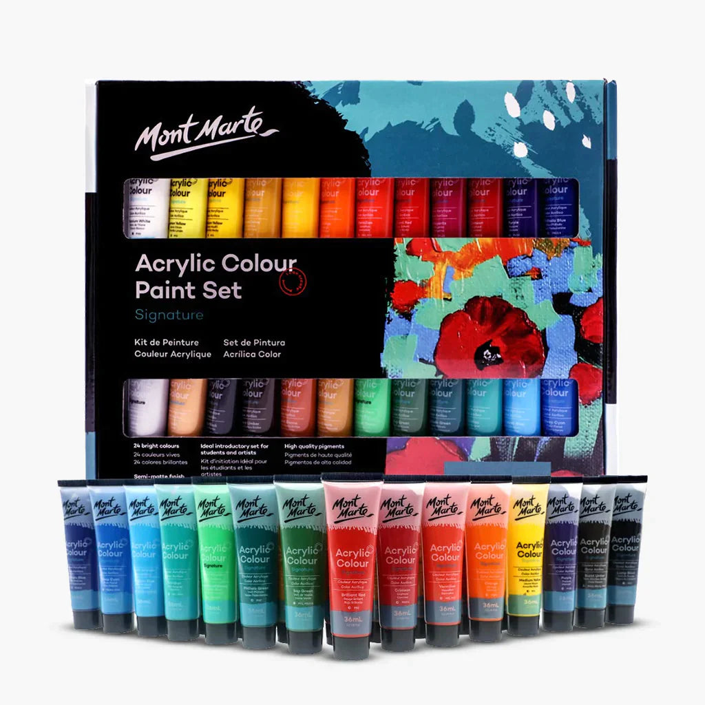 Mont Marte Acrylic Colour Paint Signature Set 36ml Pack of 24