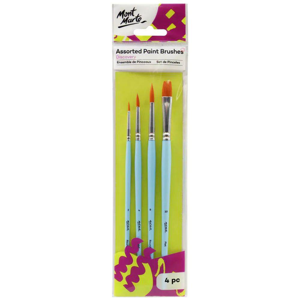 Mont Marte Assorted Paint Brushes Discovery Set of 4