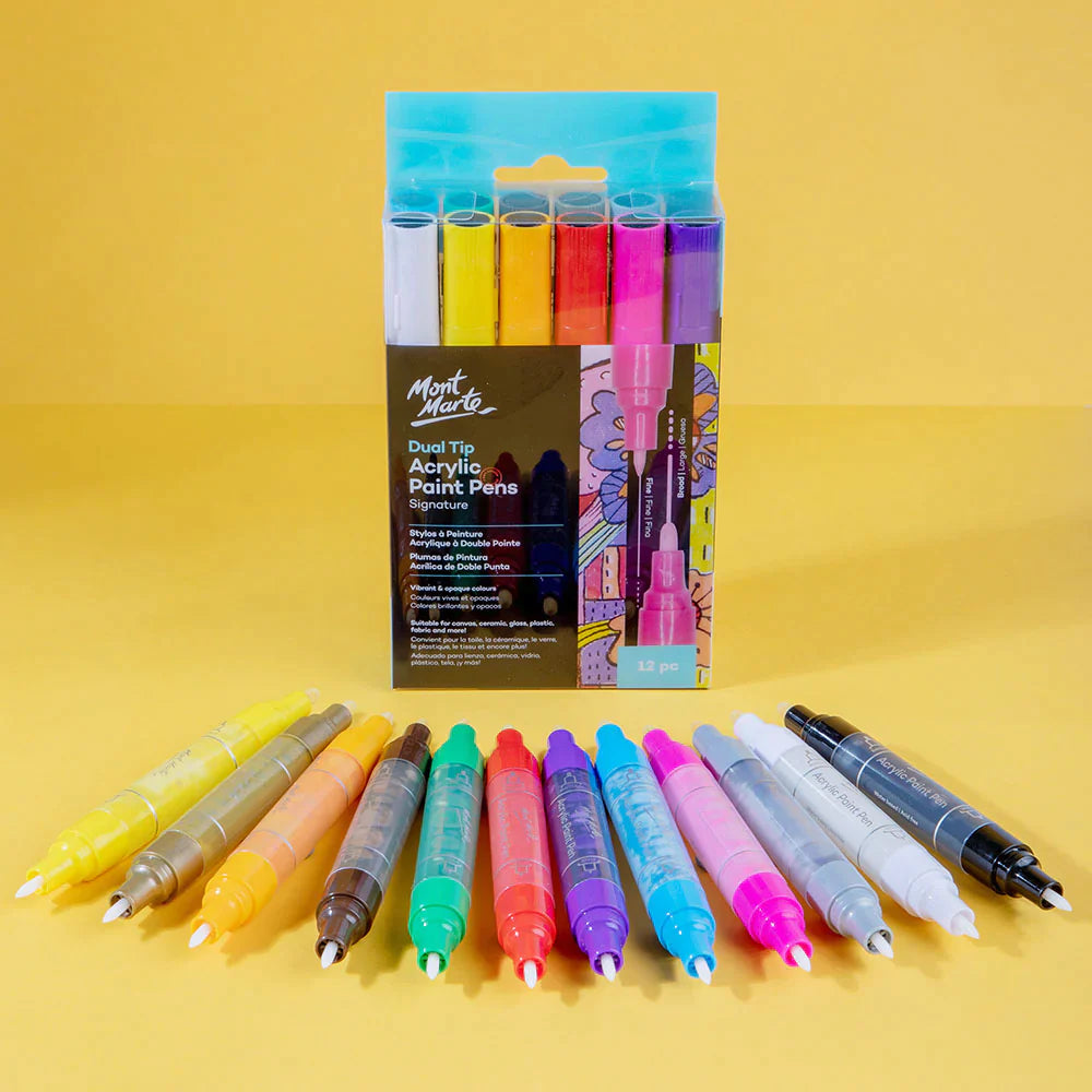 Mont Marte Dual Tip Acrylic Paint Pens Signature Set of 12
