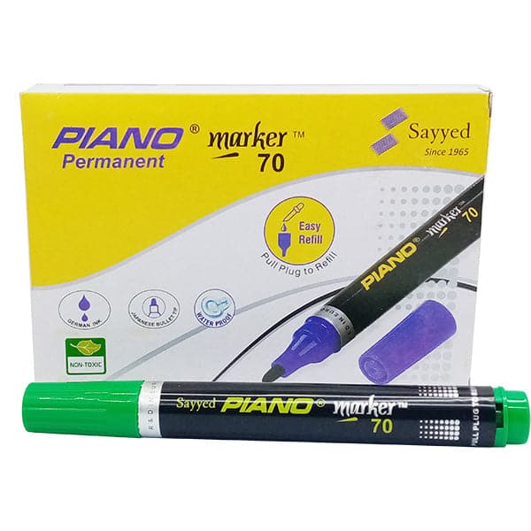 Piano Permanent Marker Green Round Tip 70