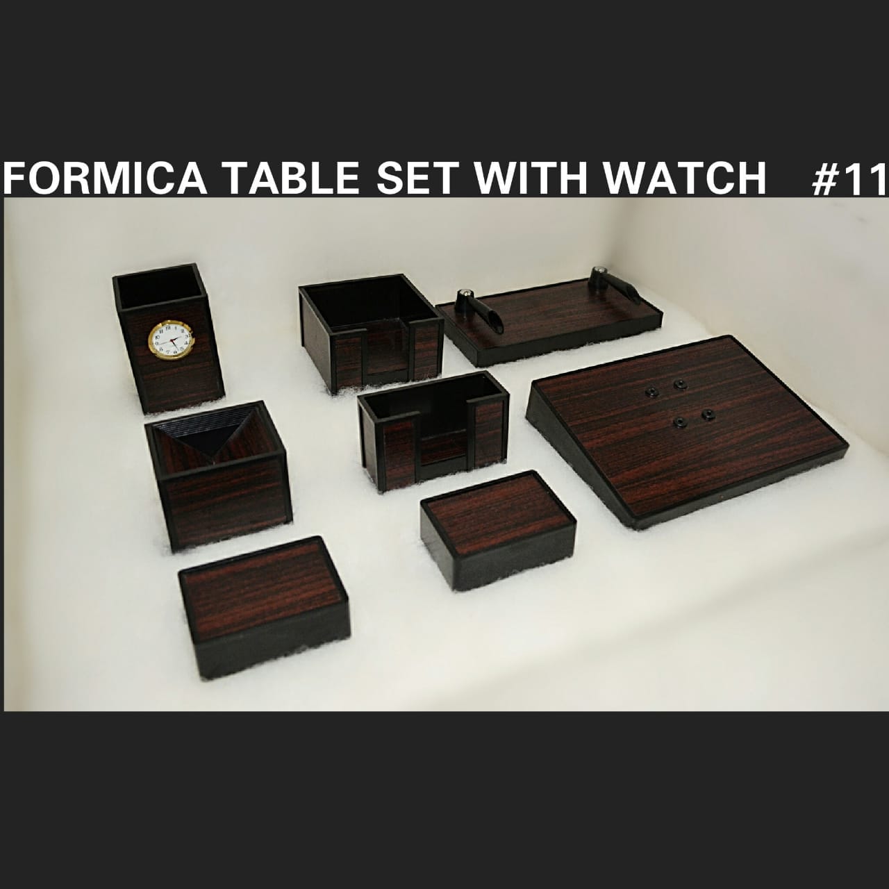 Senator Office Table Desk Organizer 8pcs Set With Watch #11
