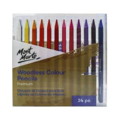 Mont Marte Woodless Colour Pencils Premium 24pc