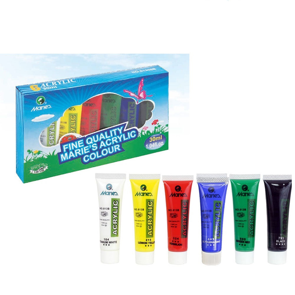 Maries Acrylic Paint 30ml Pack of 6