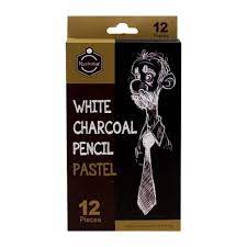 Keep Smiling White Charcoal Pastel Pencil Single Piece