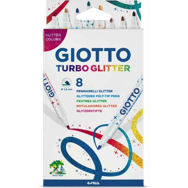 FILA Giotto Turbo Glitter Marker 8 Pcs Set