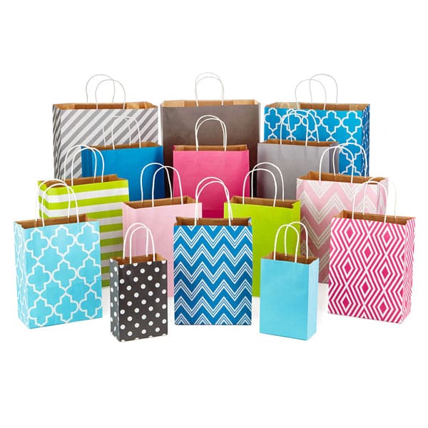 Shopping Bags 8x4.75x10.5 100pcs Gift Cub Paper Kraft Retail White W  Handles 100 for sale online | eBay