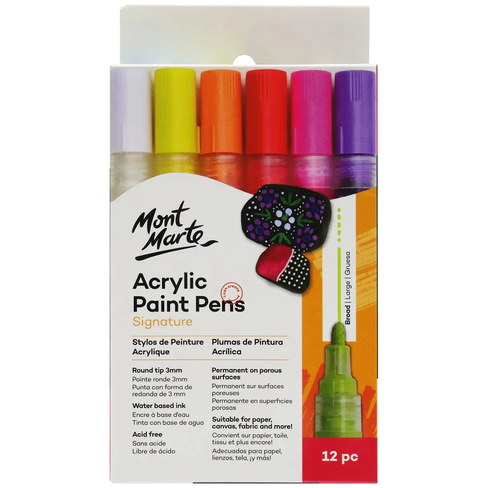Mont Marte Acrylic Paint Pens Broad Tip Set of 12