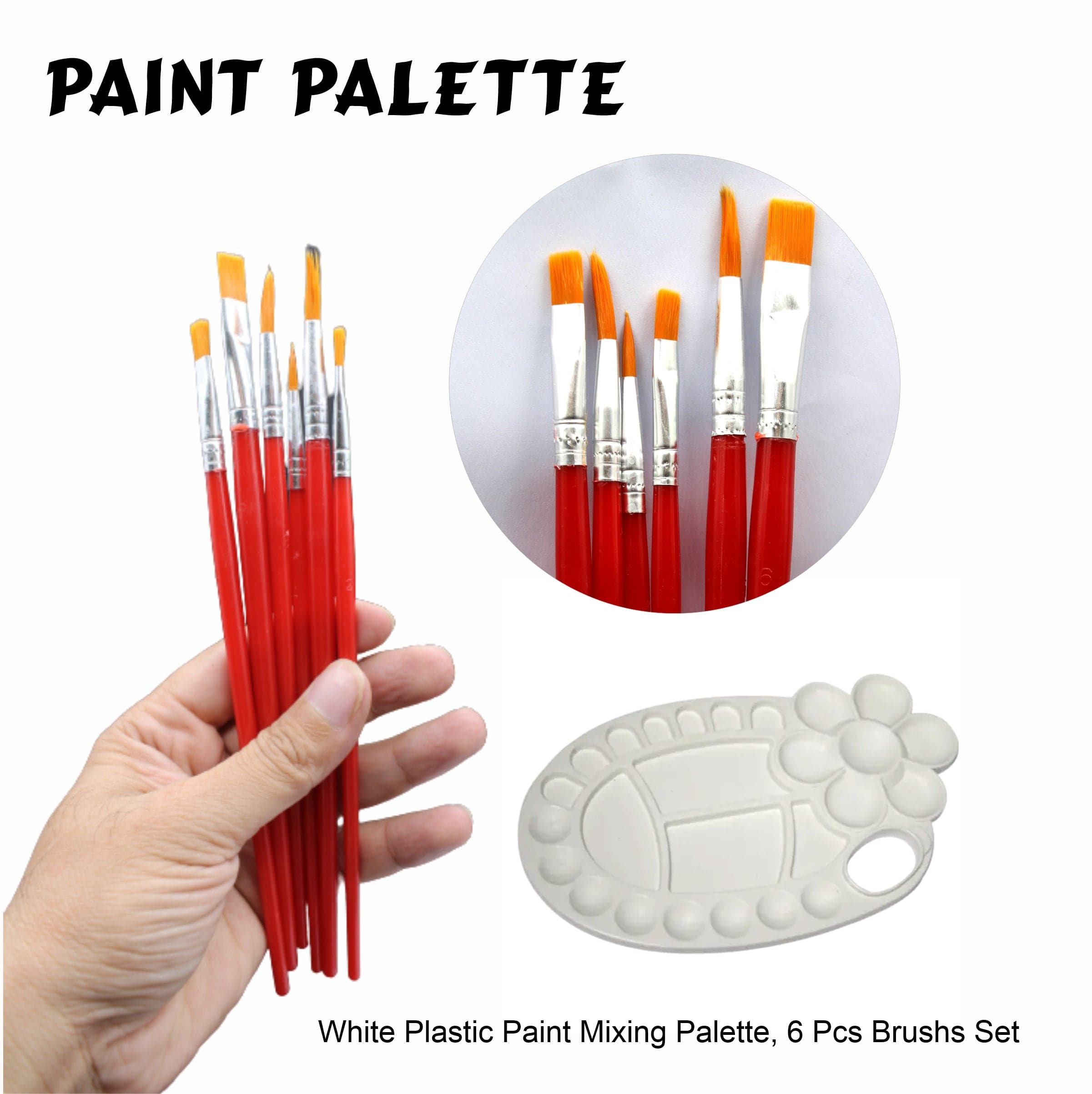 Keep Smiling Plastic Painting Palette Brush Set Small