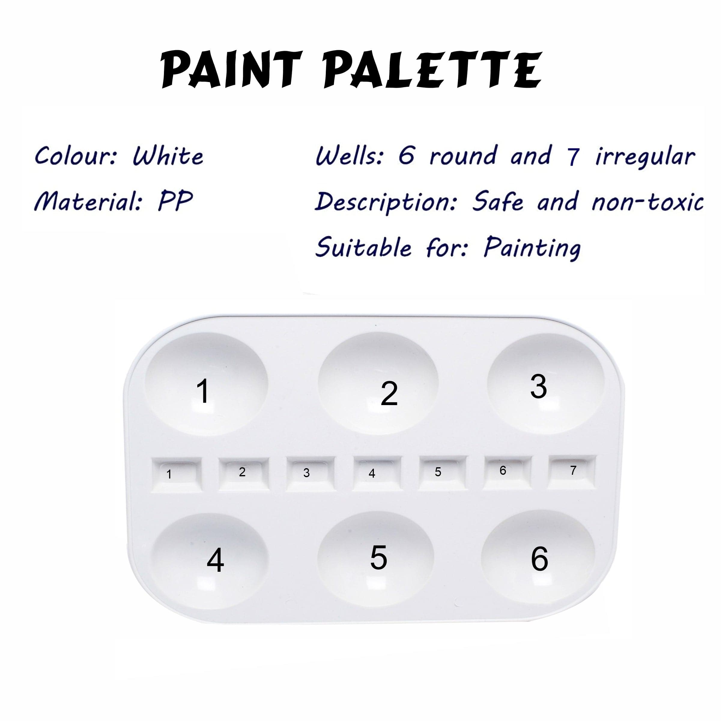 Plastic Paint Palette 6 Pot Large