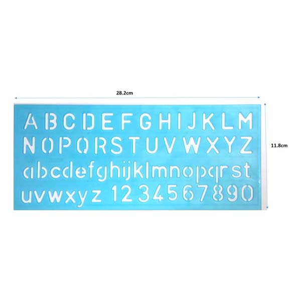 Stencil Ruler With Alphabet & Numbers