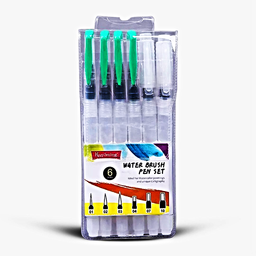 Keep Smiling Water Brush Pen 6Pcs Set